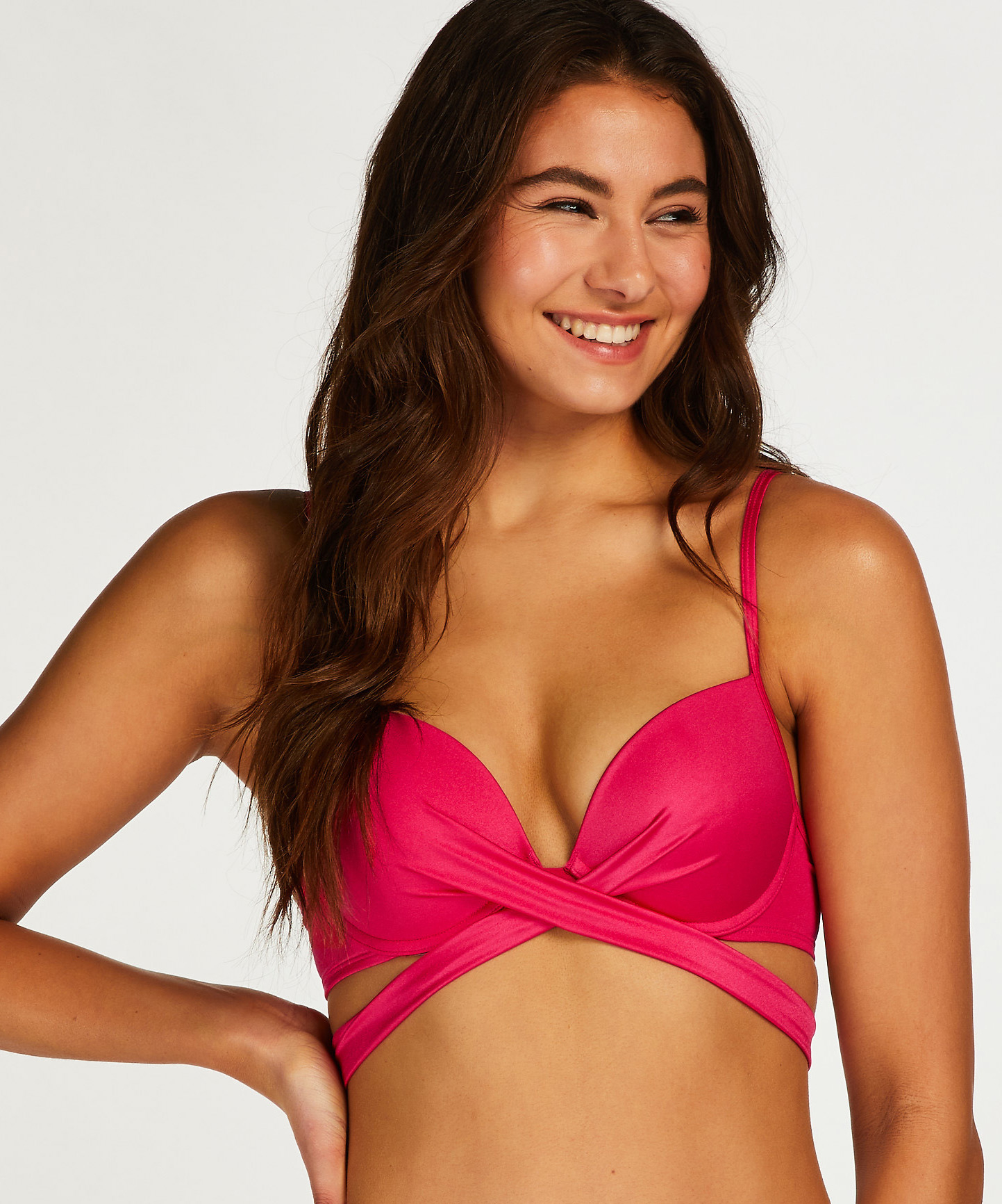 Top de bikini push-up con aros preformado Grenada, Rosa, main