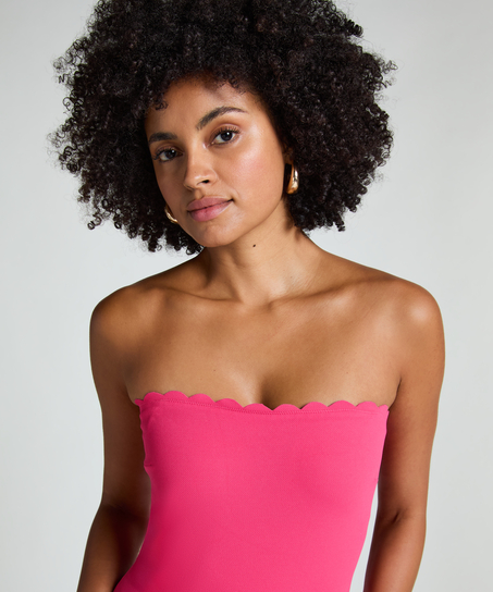 Bañador Bandeau Scallop, Rosa