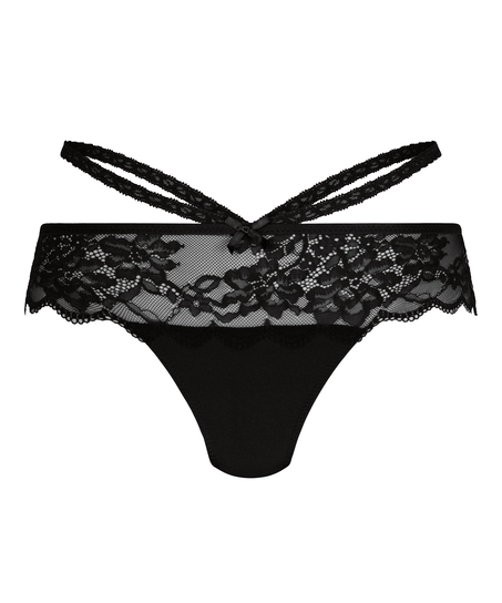 Tanga de hilo R Amanda Boxer, Negro