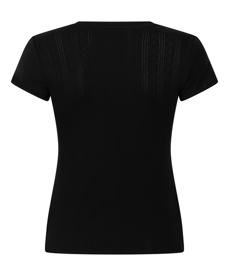 Top en pointelle, Negro