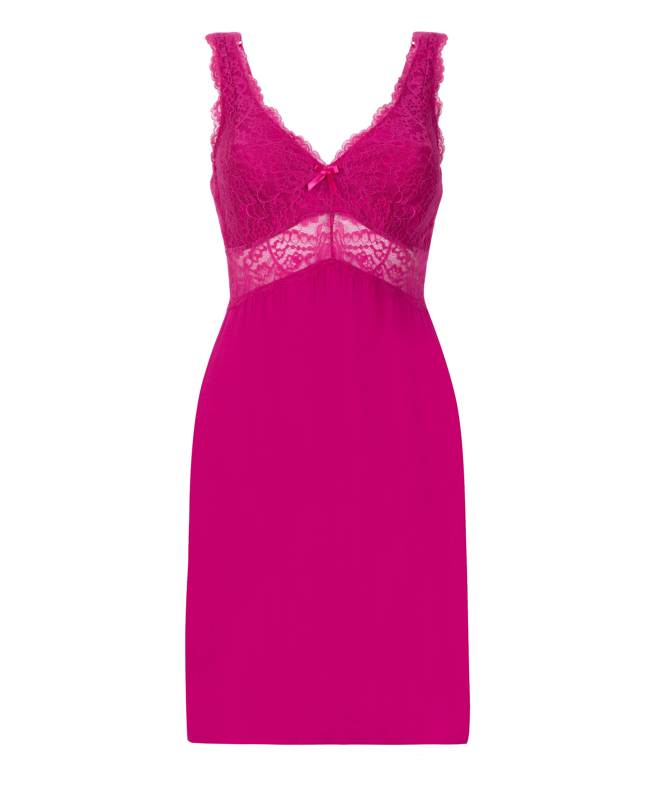 Vestido lencero Nora Lace, Rosa