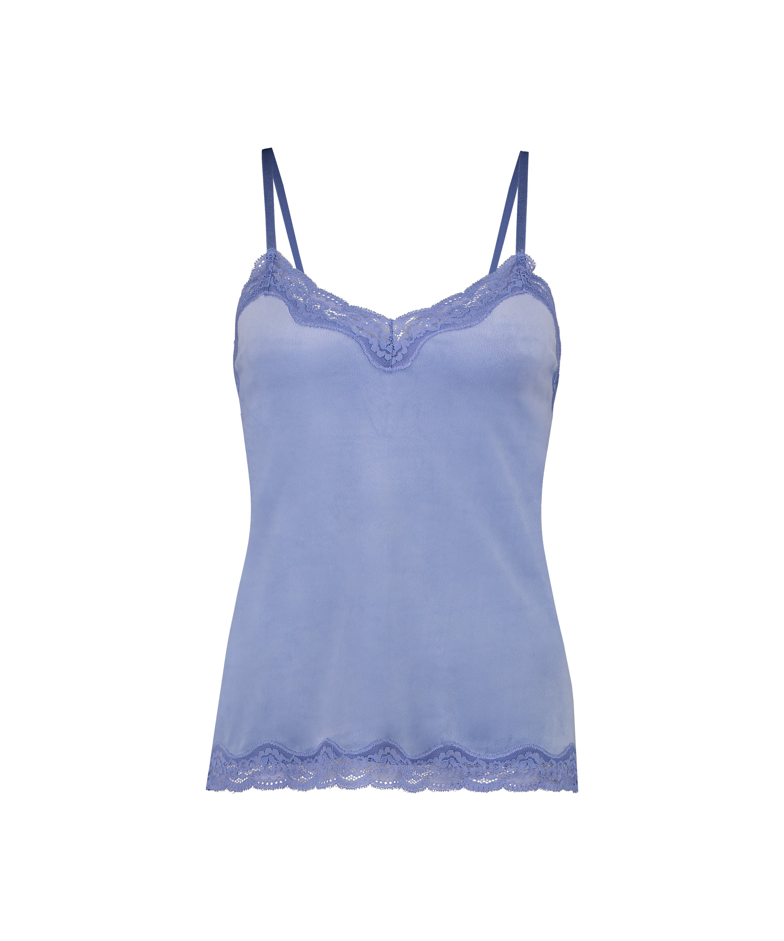 Camiseta top Velours Lace, Azul, main