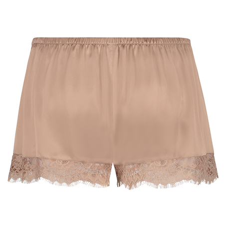 Pantalón corto de pijama de seda Scallop Lace, Rosa