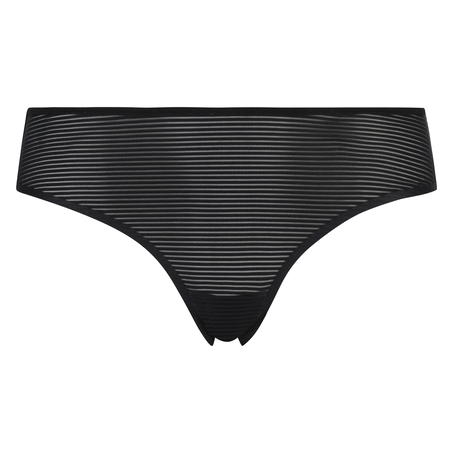 Brasileña Invisible Stripe mesh, Negro