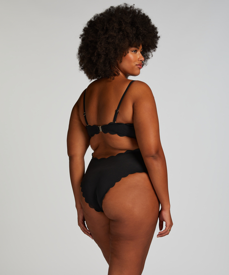 Bañador Bandeau Scallop, Negro