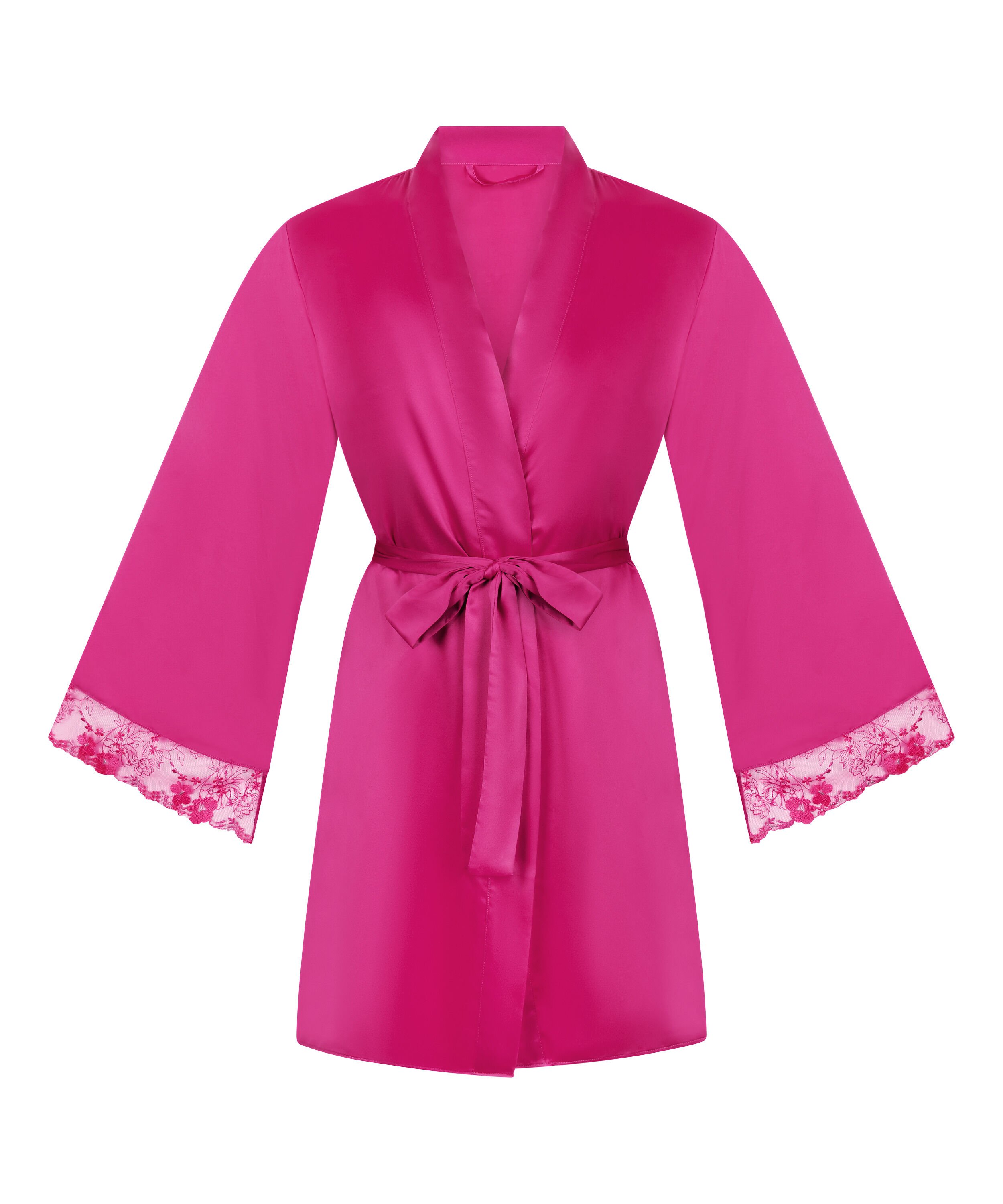 Kimono de sat&eacute;n Peonie, Rosa