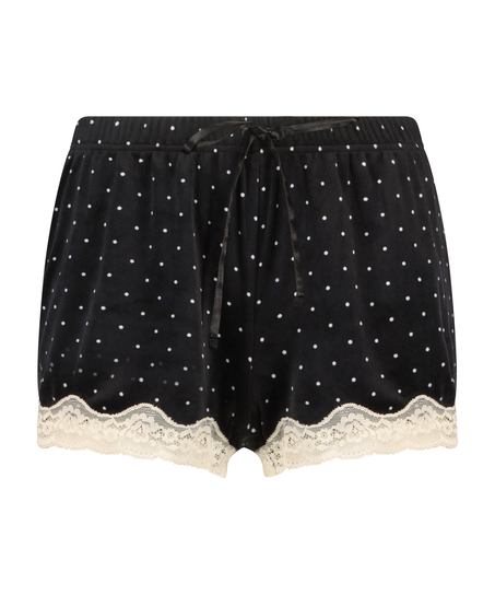 Pantalón corto Velours Lace, Negro