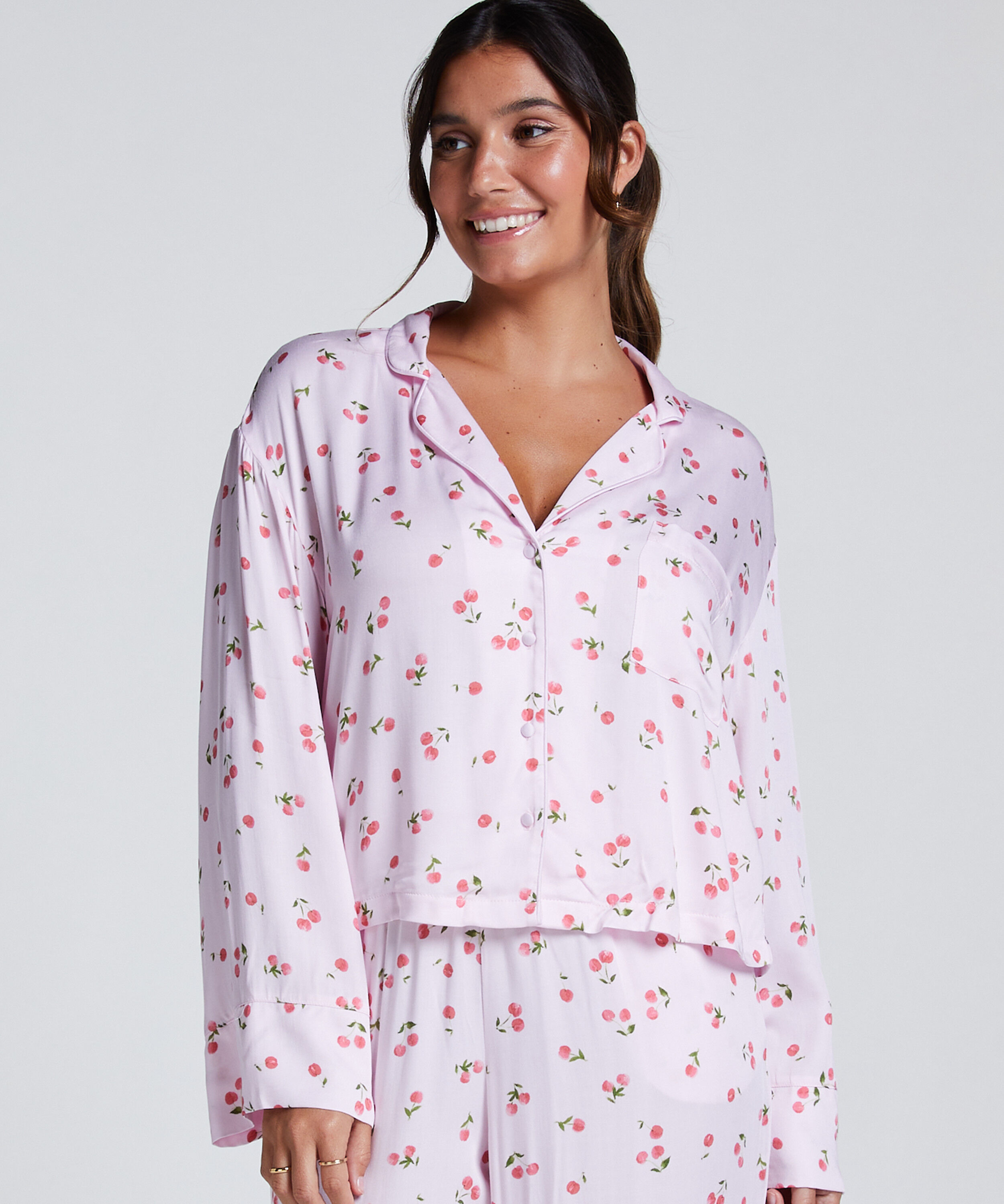 Chaqueta de manga larga y satén, Rosa