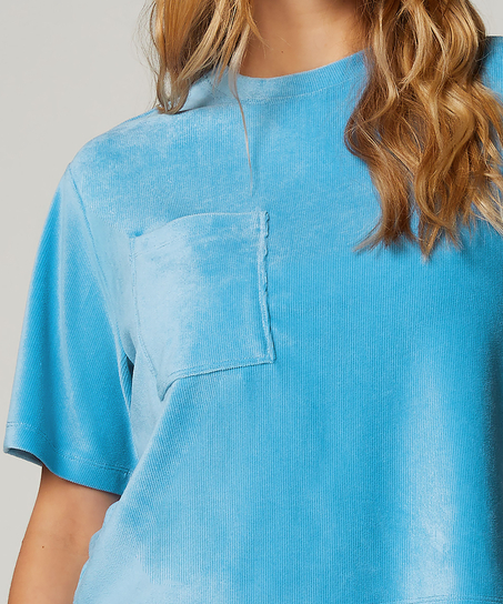 Top Rib Velours, Azul