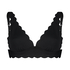 Top de bikini triangular Scallop, Negro