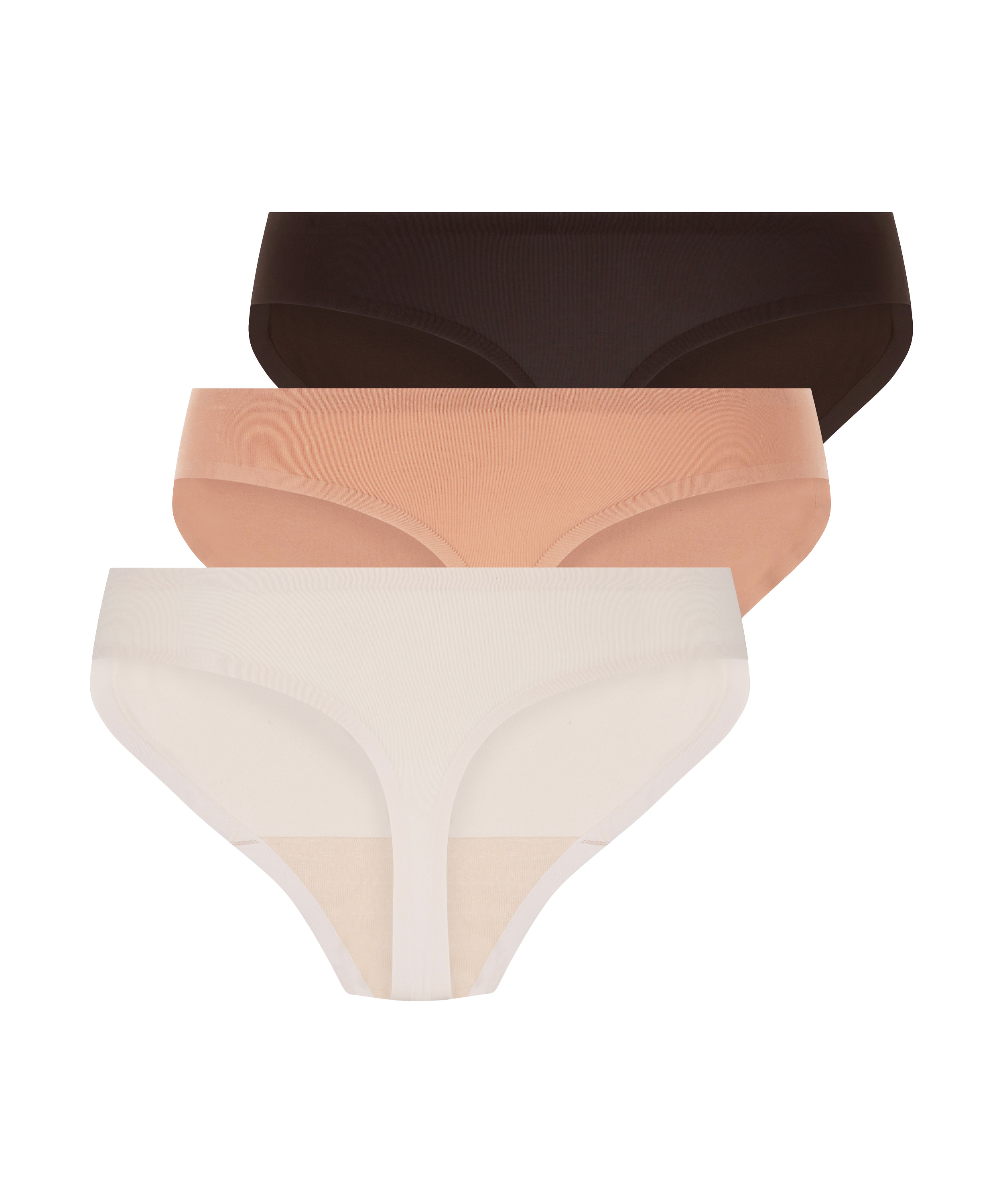 Lote de 3 tangas invisibles, marrón, main