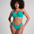 Braguita de Bikini de Corte Alto Scallop, Verde