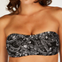 Top de bikini corto Paisley, Negro
