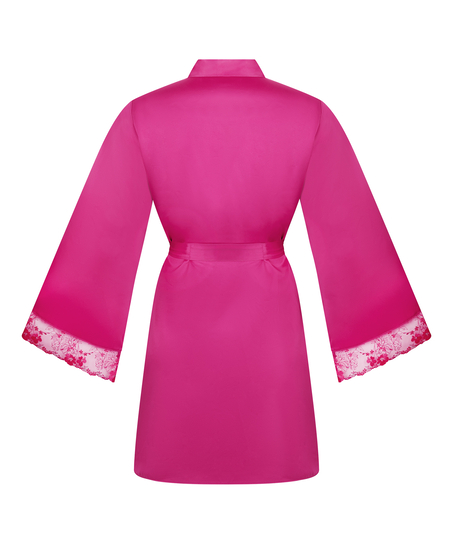 Kimono de sat&eacute;n Peonie, Rosa