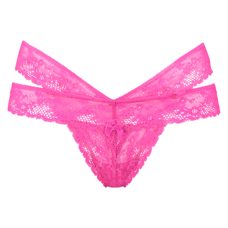 Tanga en forma de V Jasmin wow, Rosa