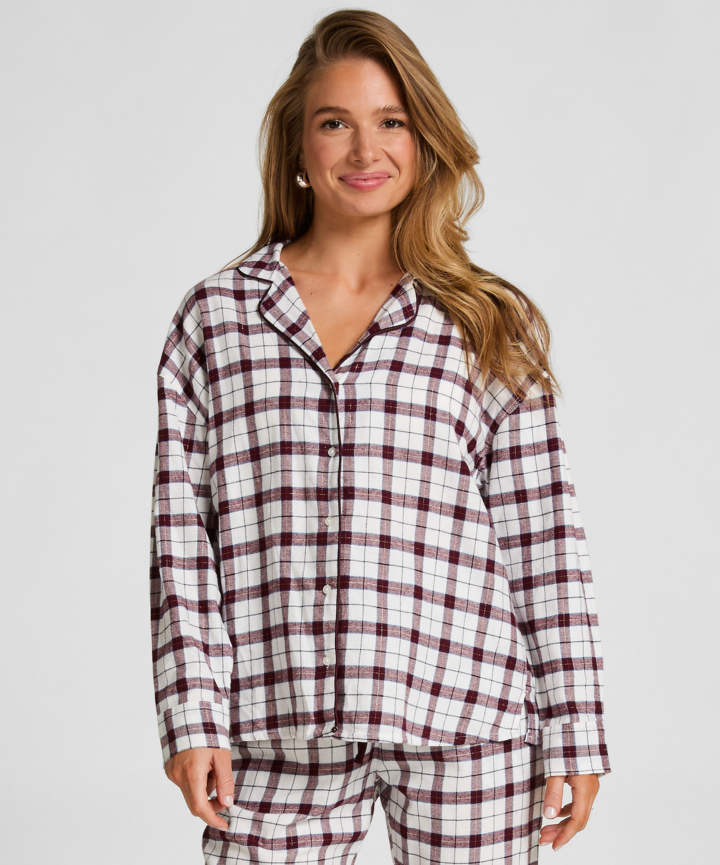 Top de pijama de franela, Blanco