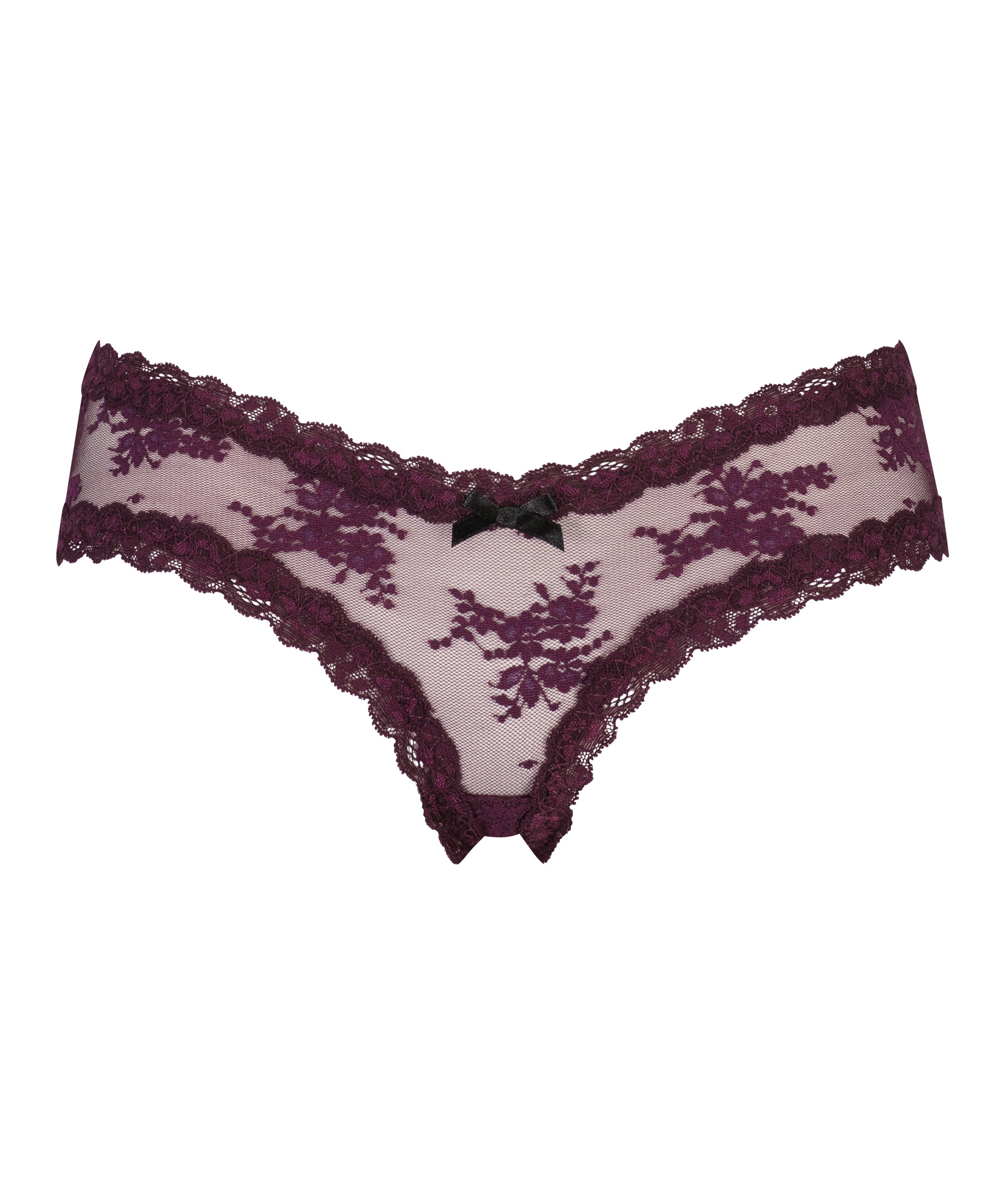 Brasileña en forma de V burn-out mesh, Morado, main