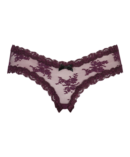 Brasileña en forma de V burn-out mesh, Morado