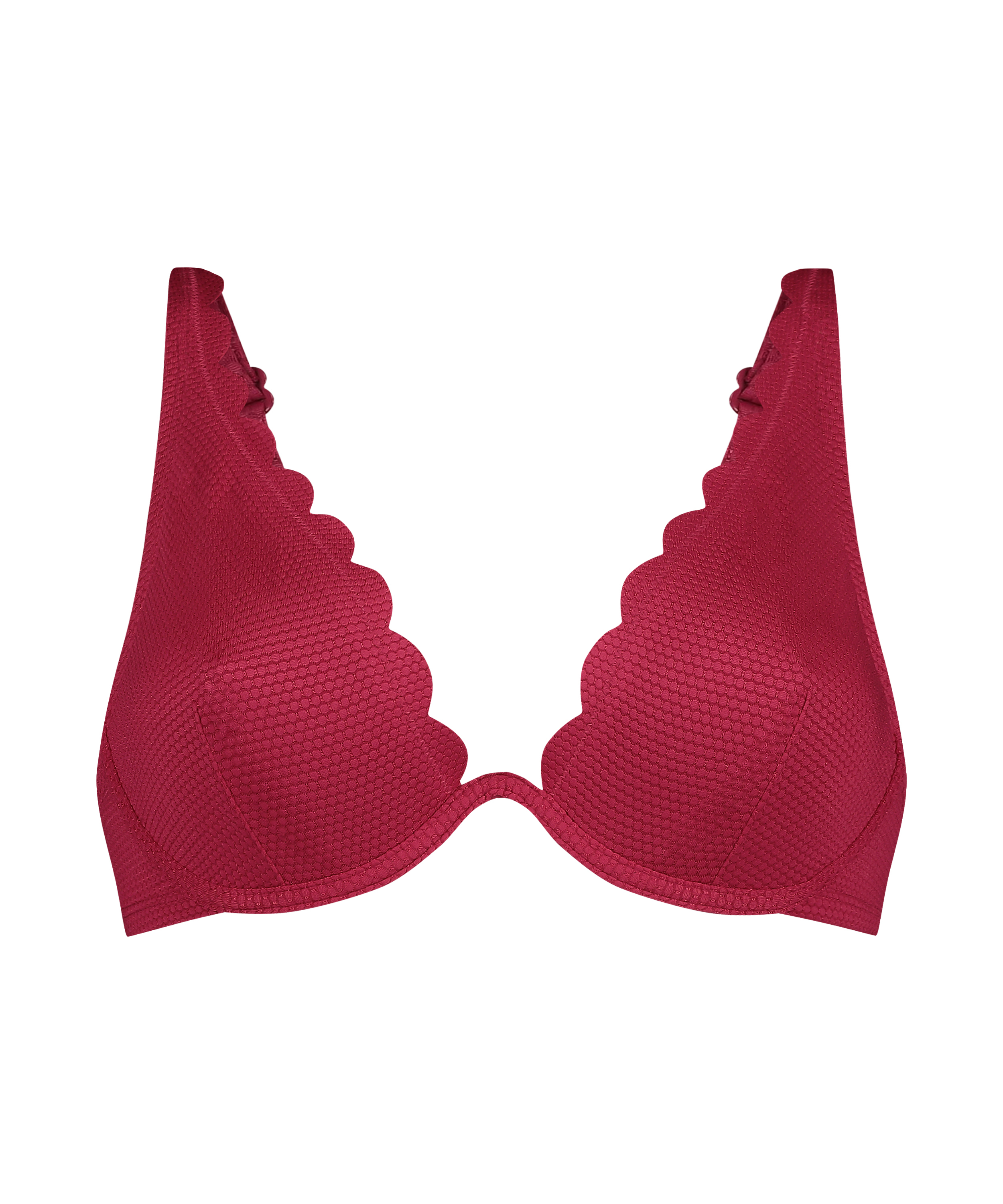 Top de bikini de aros no preformado Scallop, Rosa, main