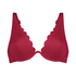 Top de bikini de aros no preformado Scallop, Rosa