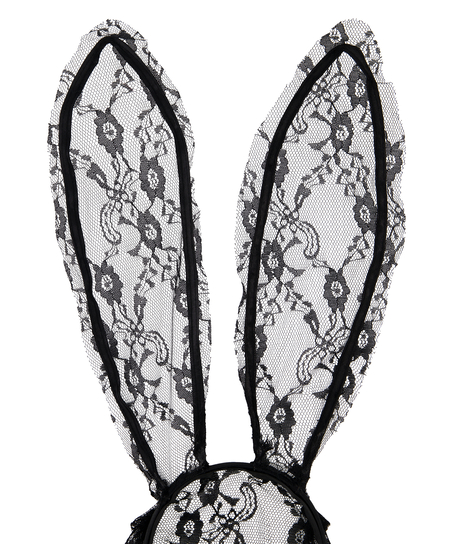 Diadema de encaje Bunny, Negro