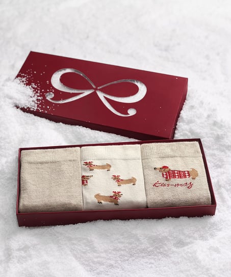 3 pares de calcetines Giftpack, Blanco