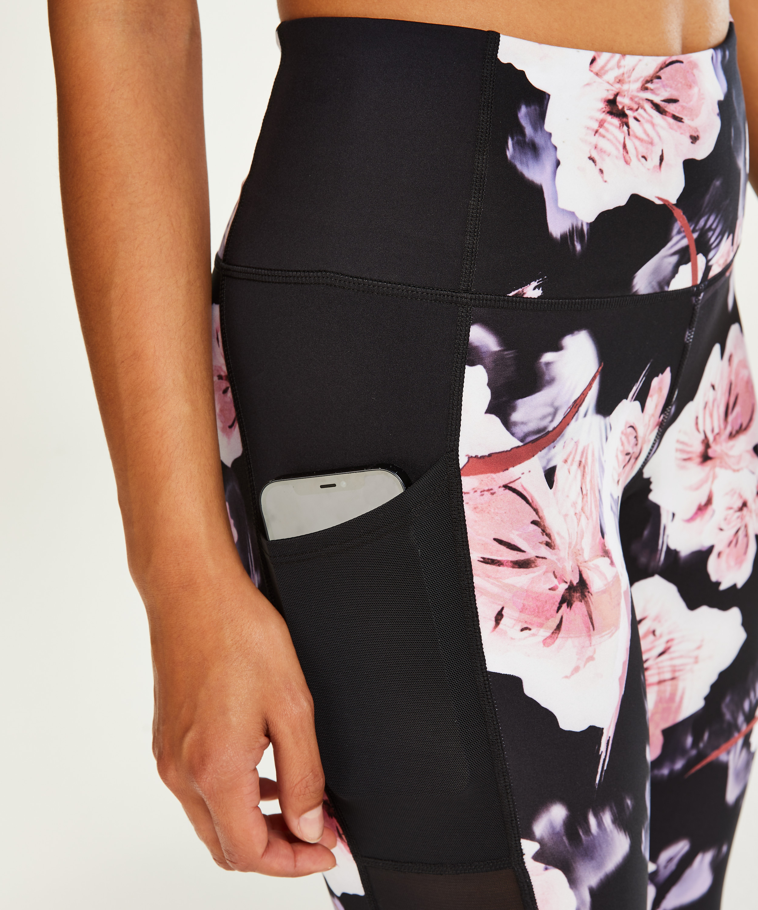 Mallas deportivas de cintura regular y de nivel 2 de HKMX, Negro, main