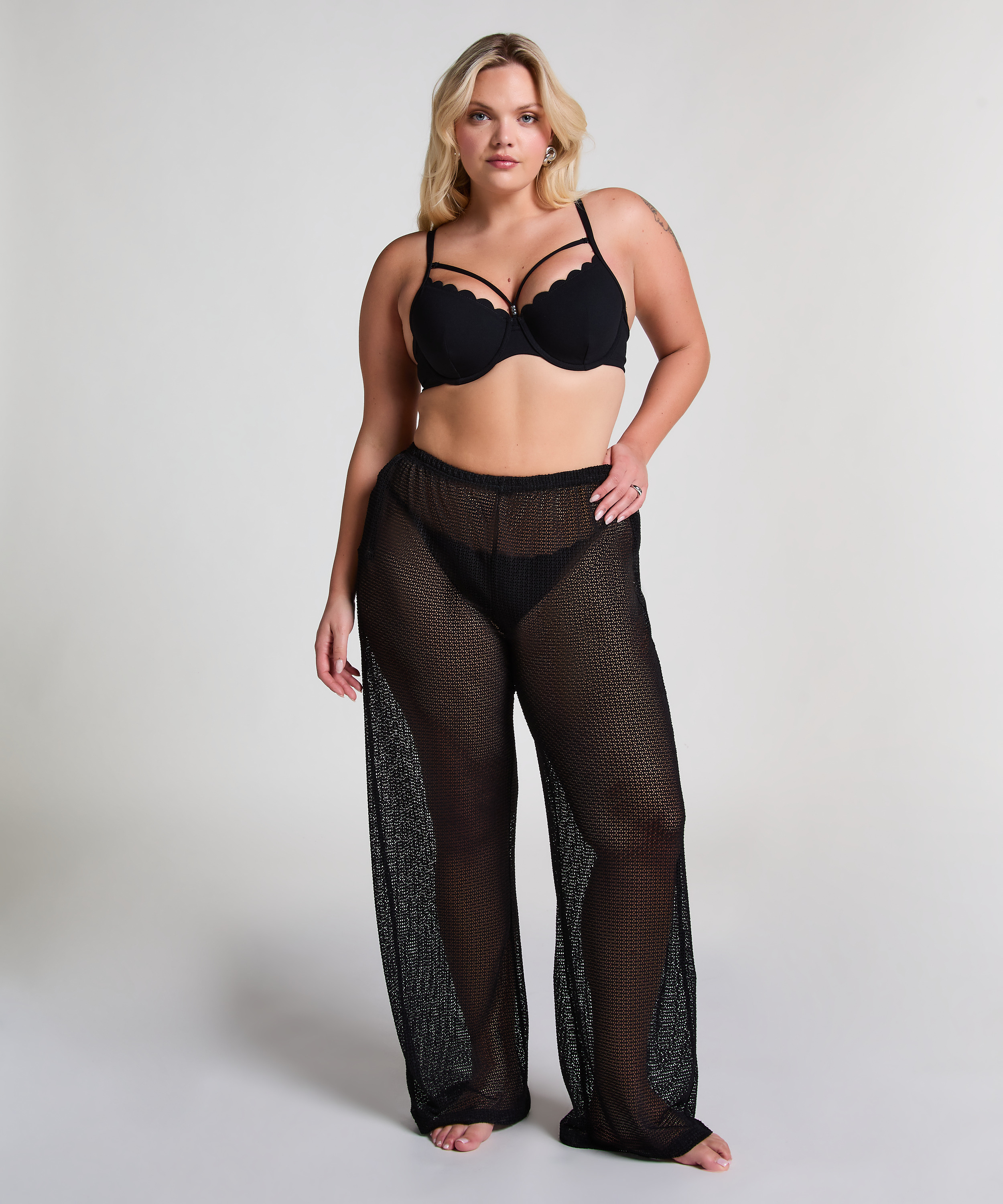 Pantalón de punto playero, Negro, main