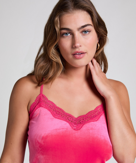 Camiseta top Velours Lace, Rosa