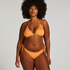 Top de bikini triangular Scallop Lurex, Naranja