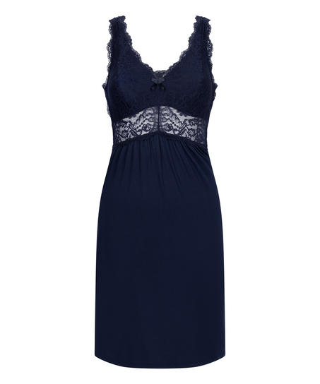 Vestido lencero Nora Lace, Azul