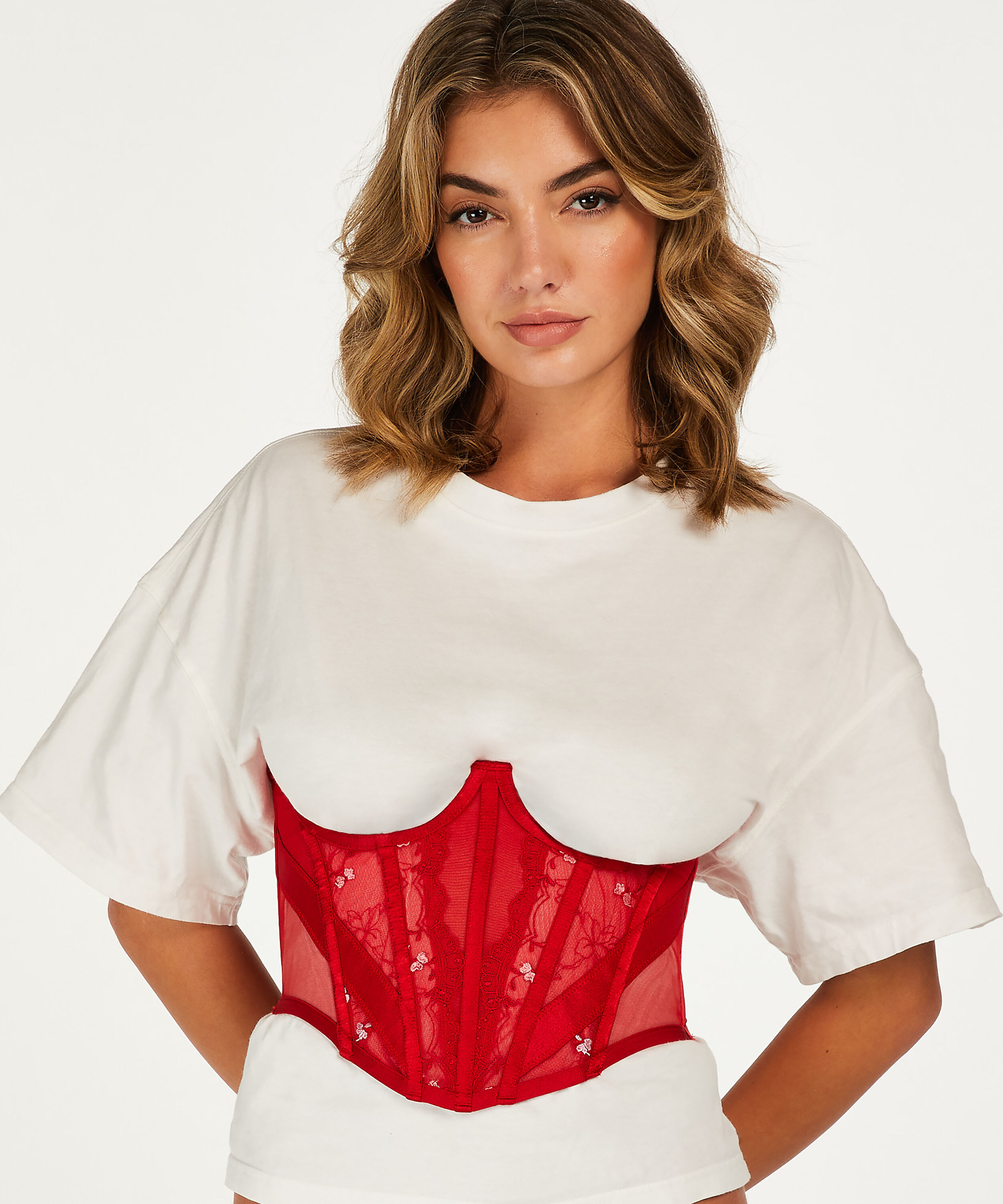 Bustier sin copas Violet, Rojo