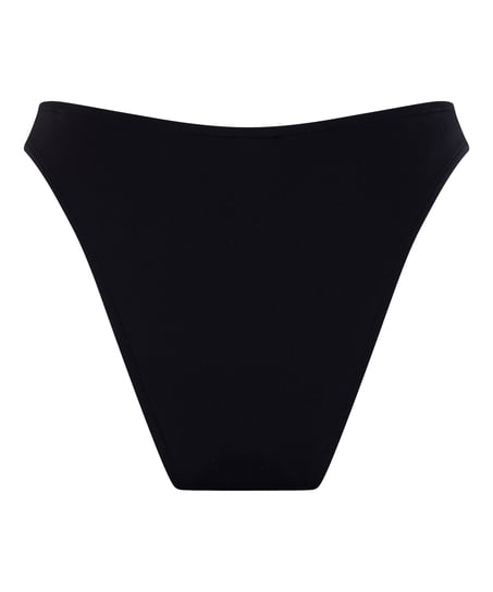 Braguita de bikini de tiro alto de neopreno, Negro