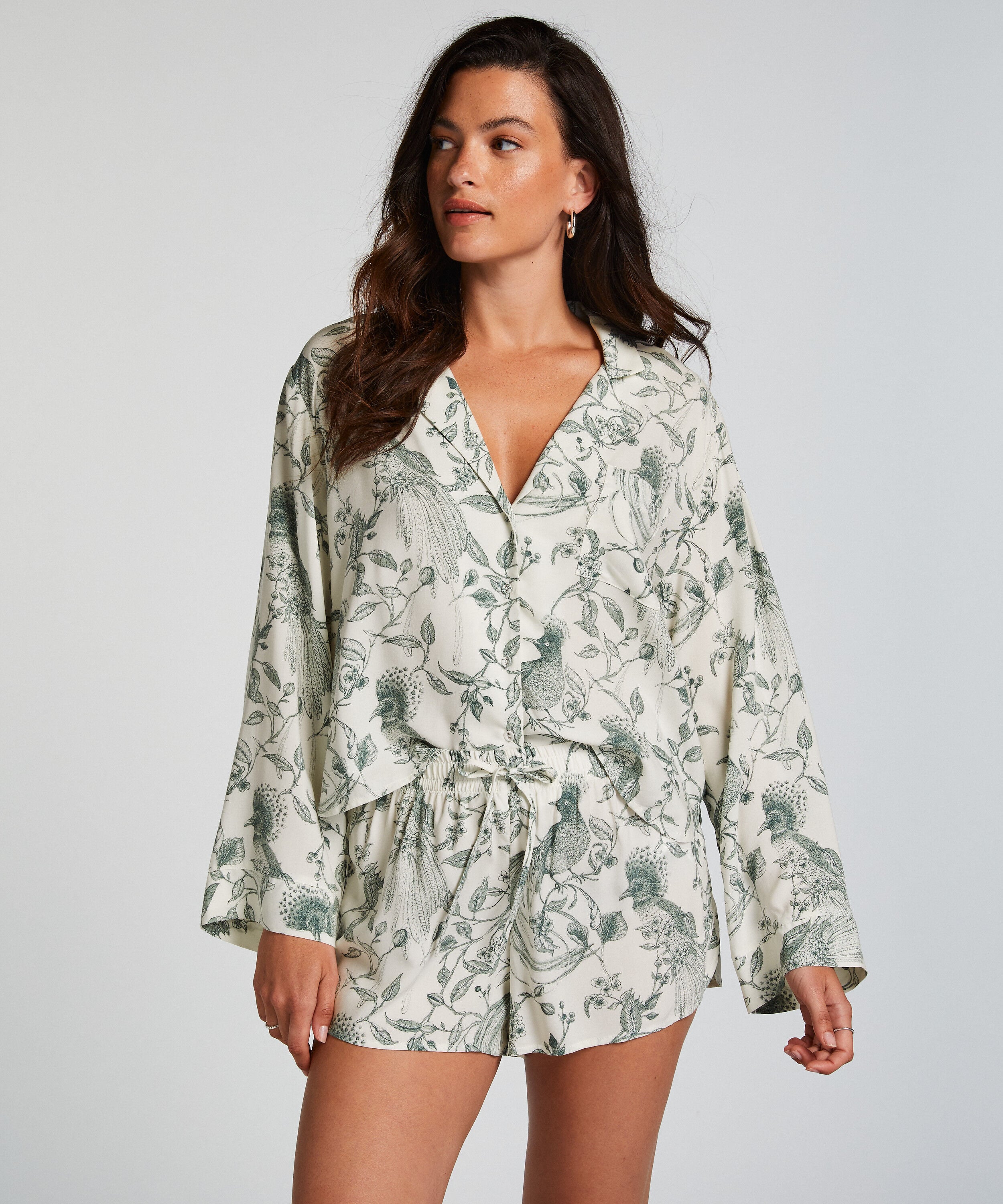 Pantalón corto de pijama, Blanco