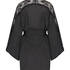 Kimono de satén y encaje, Negro