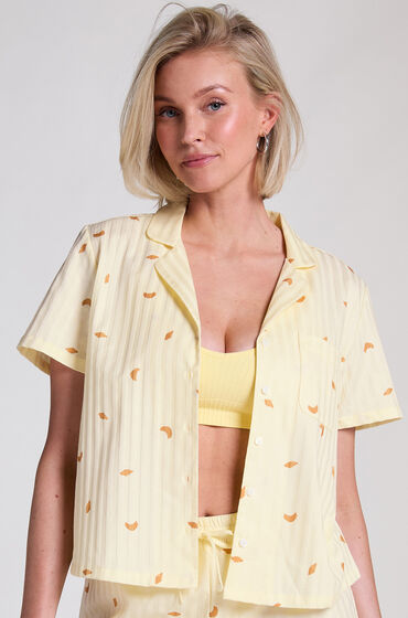 Hunkemöller Top a rayas de algodón Jacket Amarillo