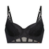 Sujetador preformado longline con aros Jacqueline, Negro