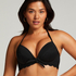 Top de bikini con aros preformado Scallop, Negro