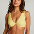Top de bikini de aros no preformado Scallop, Amarillo