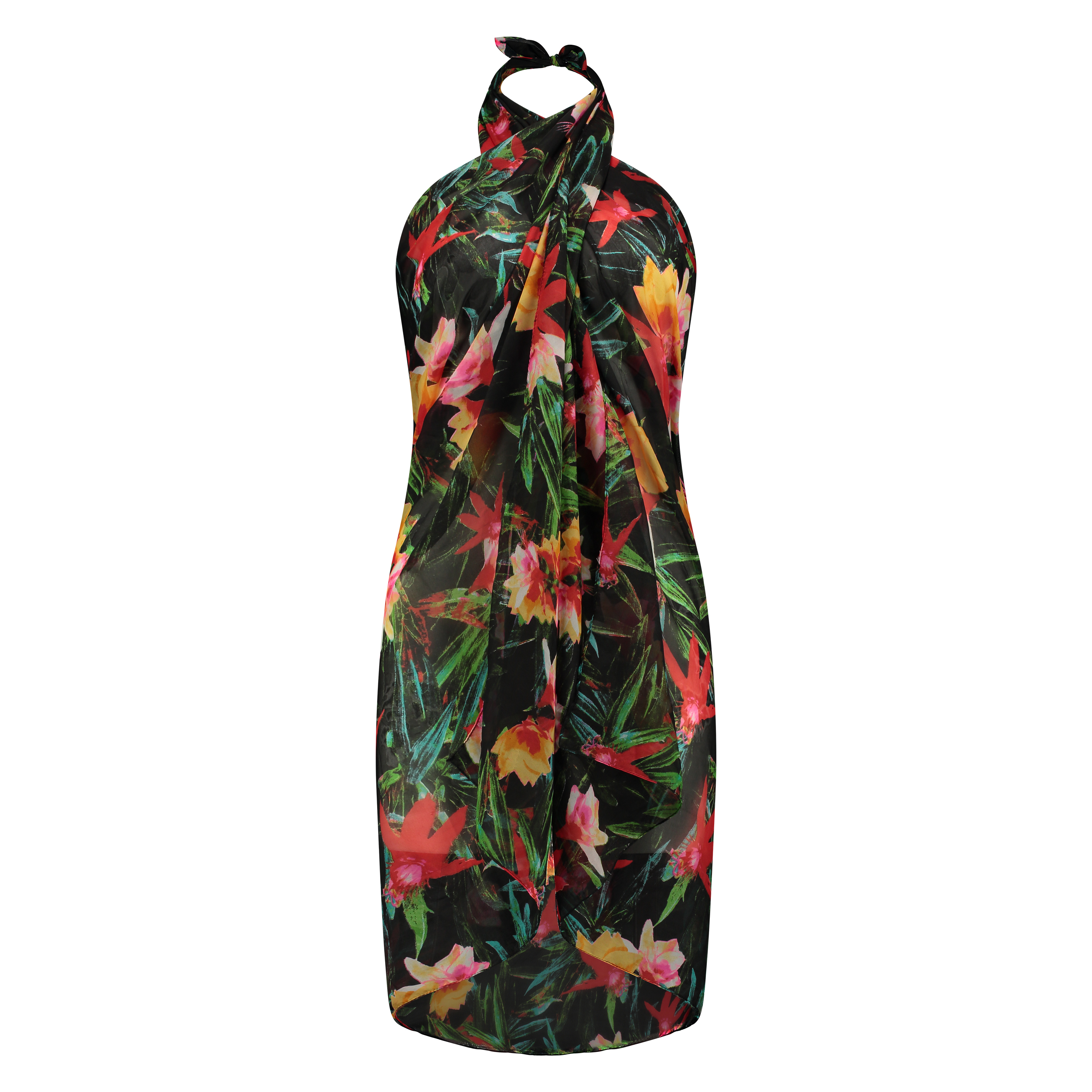 Pareo floral fantasy, Negro, main