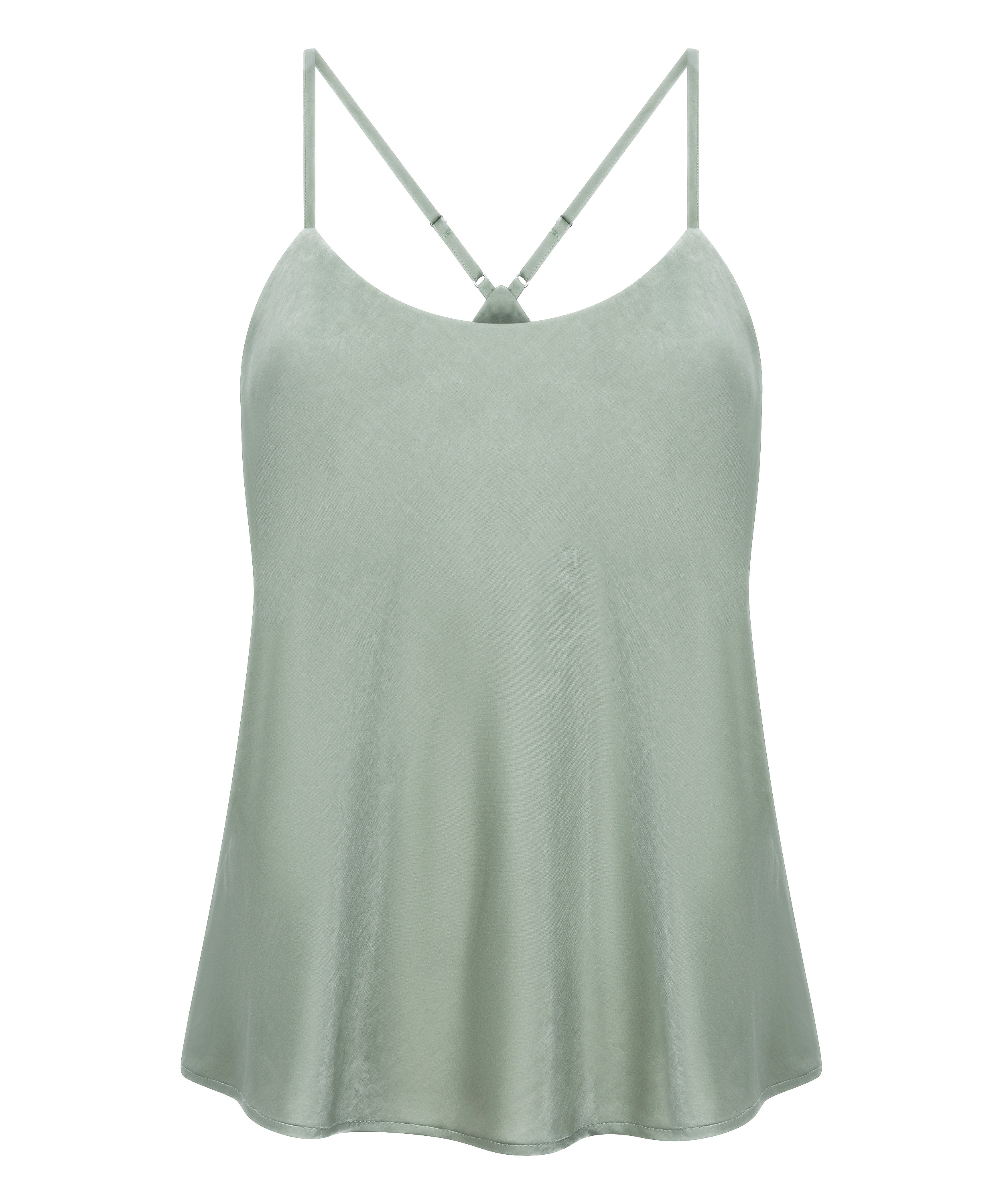 Camiseta top Satin Ayla, Verde, main