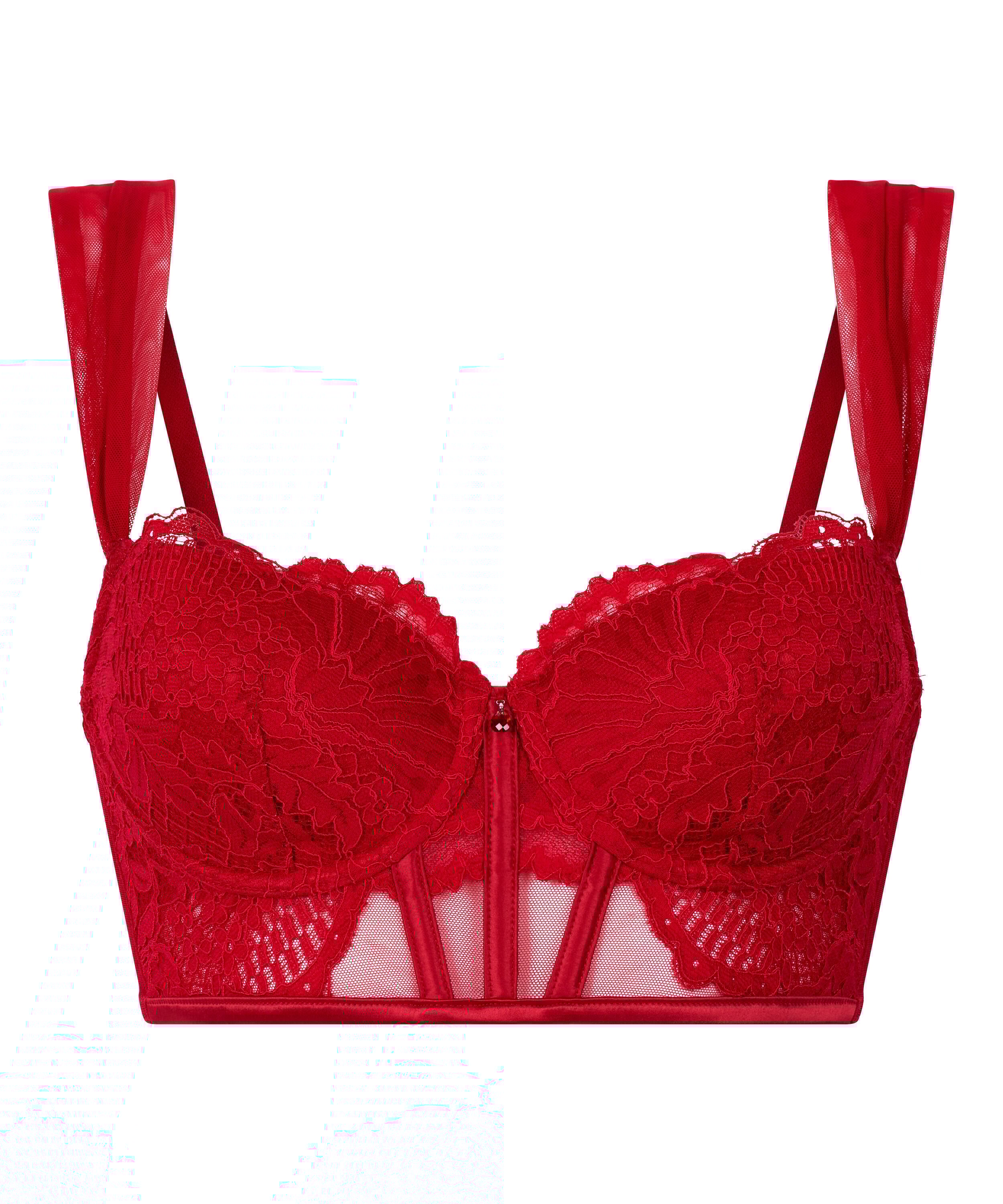 Sujetador longline de aros preformado Whitney, Rojo