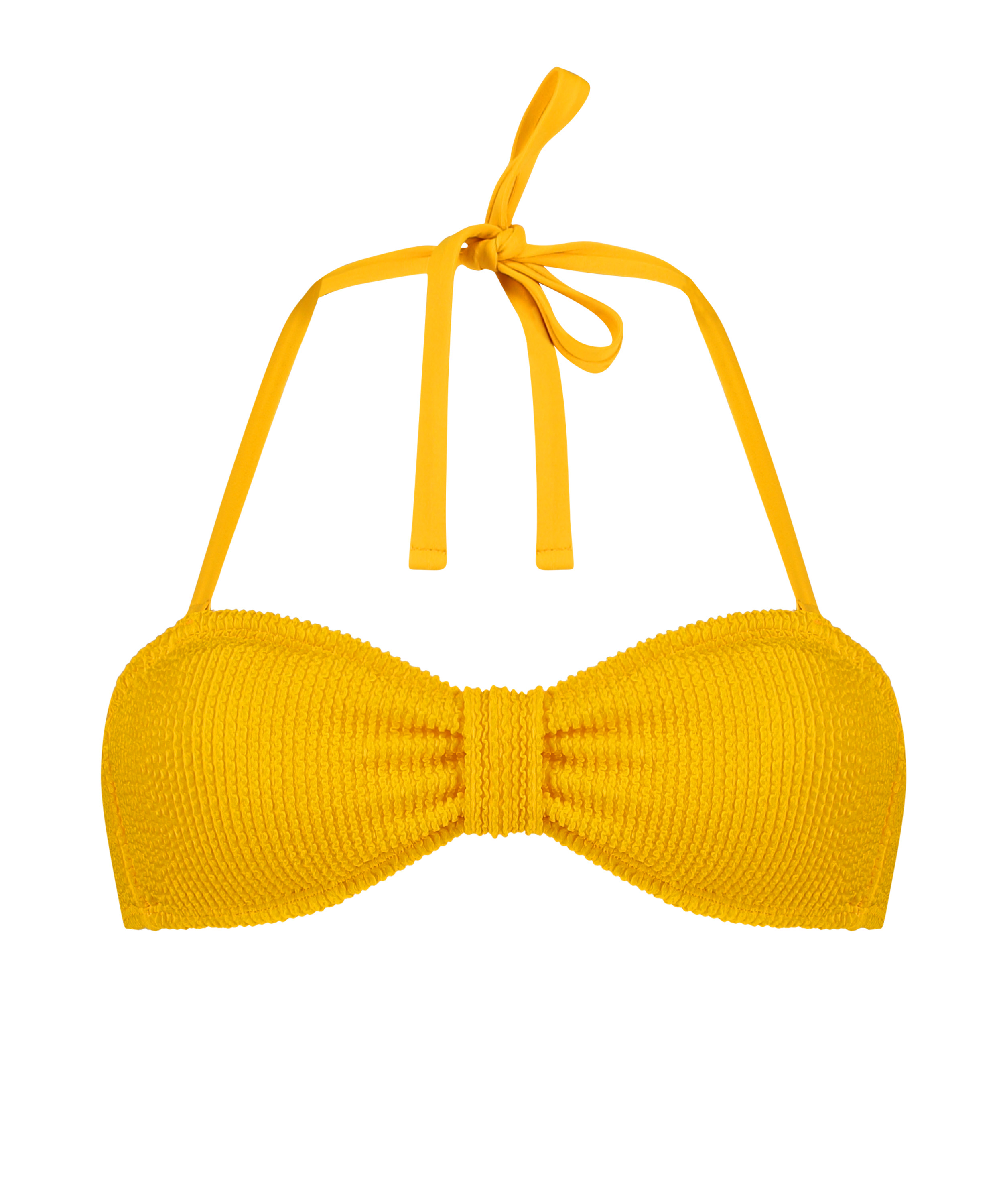 Top de bikini bandeau Crinkle, Amarillo, main