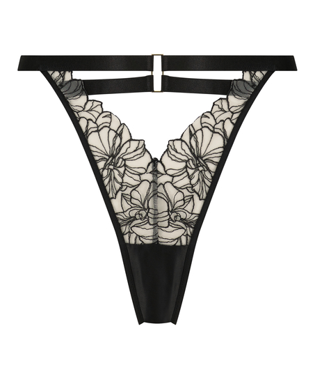 Tanga de tiro alto Tara, Negro