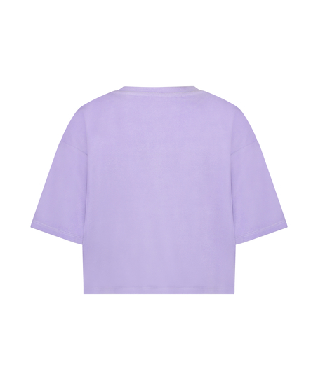 Top de terciopelo de manga corta, Morado