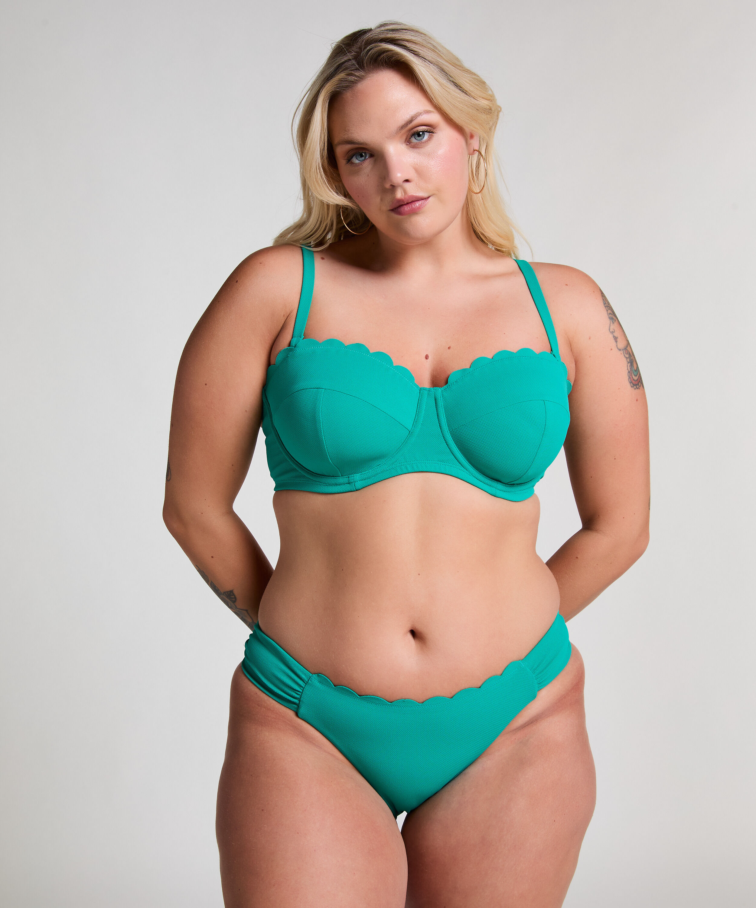 Braguita de Bikini Rio Scallop, Verde