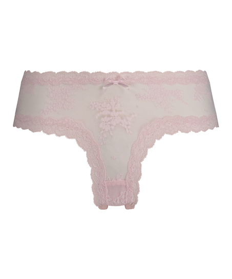 Brasile&ntilde;a en forma de V Floral Mesh, Rosa