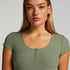 Top de pijama Henley, Verde