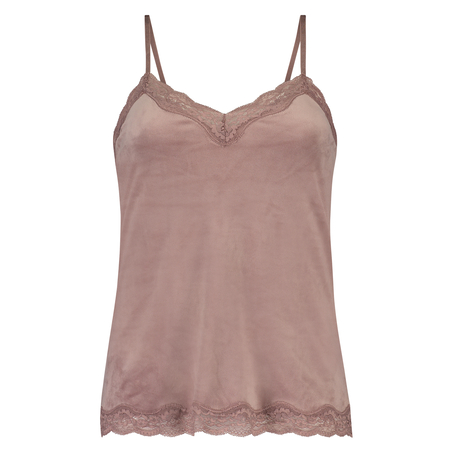 Camiseta top Velours Lace, Rosa