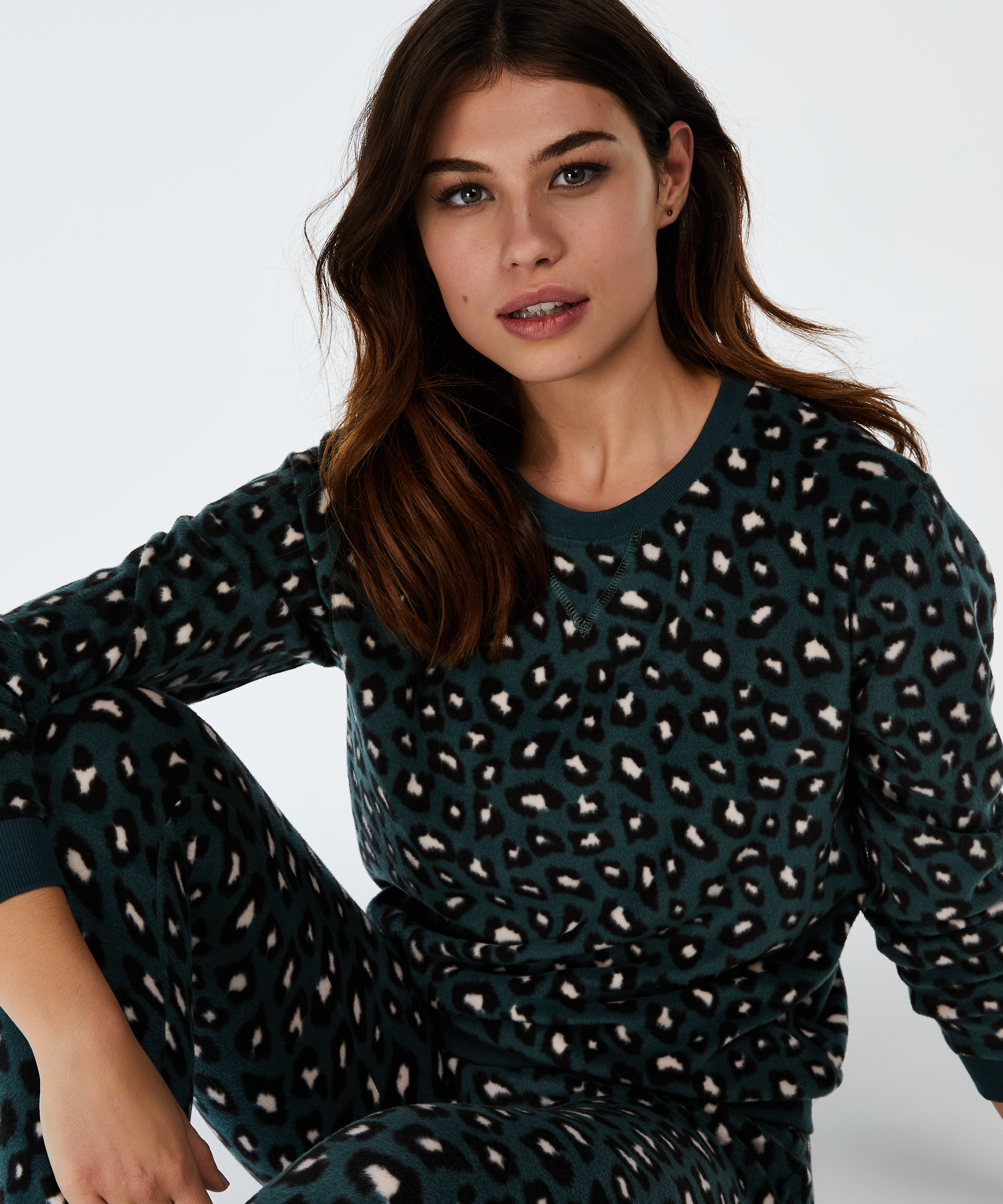 Top polar de manga larga, Verde, main